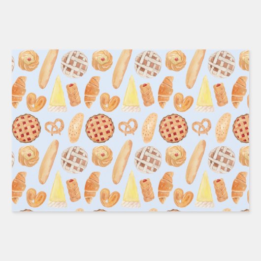 Patisserie Französisches Bäckerei Konditorei Brot  Geschenkpapier Set (Vorderseite)