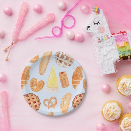 Patisserie Französisches Bäckerei Konditorei Brot Pappteller (Party)