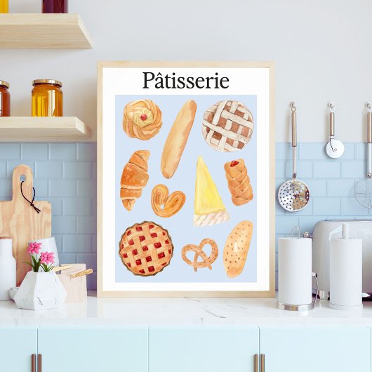 Patisserie Französisches Bäckerei Konditorei Brot  Poster