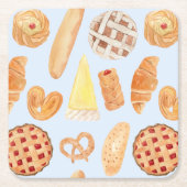 Patisserie Französisches Bäckerei Konditorei Brot  Rechteckiger Pappuntersetzer (Vorderseite)