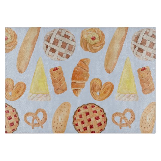 Patisserie Französisches Bäckerei Konditorei Brot  Schneidebrett (Vorderseite)
