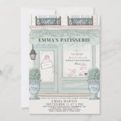 Patisserie Green Virtual Baby Dusche Einladung (Vorderseite)