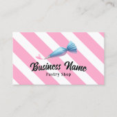 Patisserie Koch Ping Bag & Heft Pink Streifen Bäck Visitenkarte (Vorderseite)