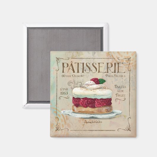 Patisserie Magnet, Frambosier Magnet (Vorderseite/Rückseite)