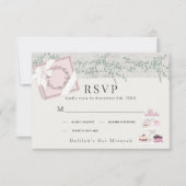 Patisserie Paris Pink Bat Mitzvah RSVP Karte (Vorderseite)