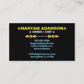 Patisserie Rolling Pin Baker | Floral Bakery Visitenkarte (Rückseite)