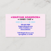 Patisserie Rolling Pin | Floral Bakery Logo Slogan Visitenkarte (Rückseite)