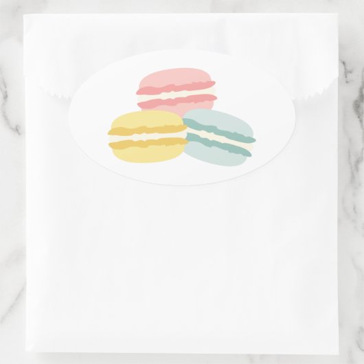 Patisserie Süßkuchen Ovaler Aufkleber (Tasche)