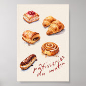 Pâtisseries du matin Kitchen Decor Poster (Vorne)