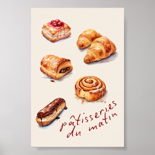Pâtisseries du matin Kitchen Decor Poster (Vorne)