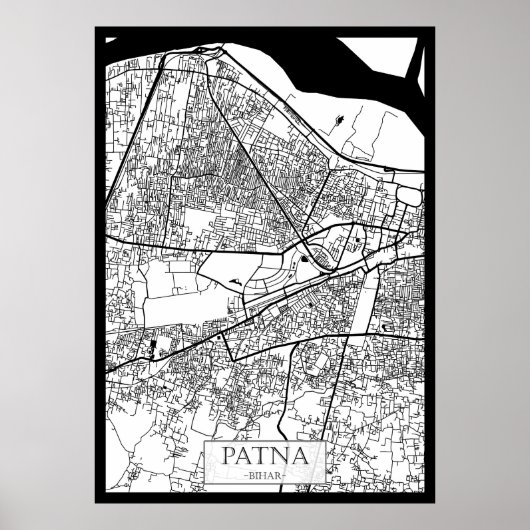 Patna Bihar Stadtplan Poster (Vorne)