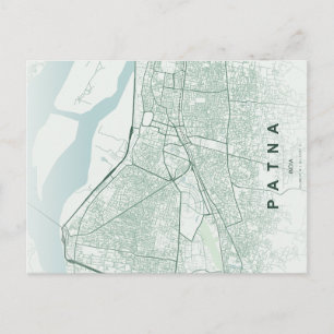 Patna Indien Stadtplan Minimales Design Postkarte
