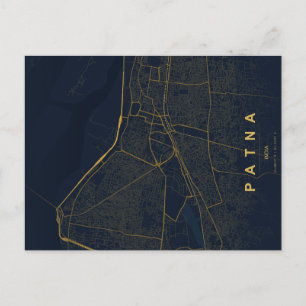 Patna Indien Stadtplan Minimales Design Postkarte