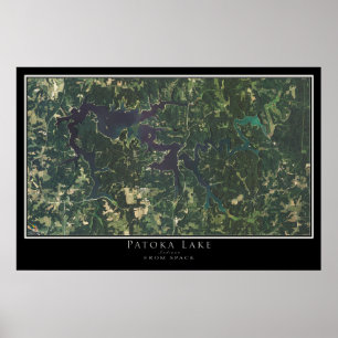 Patoka Lake Indiana Satellite Poster Karte
