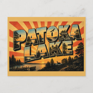Patoka Lake Indiana Waldsee Reservoir Kunst Postkarte