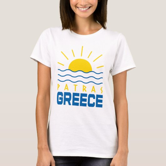 Patras Greece Sonnenschein und Meereswellen Frauen T-Shirt (Vorderseite)