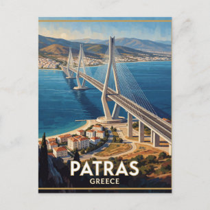 Patras Griechenland Brücke Golf Reise Postkarte