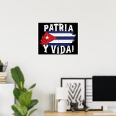 Patria Y Vida Free Cuba Libre Kuban Flag Poster (Heimbüro)