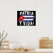 Patria Y Vida Free Cuba Libre Kuban Flag Poster (Küche)