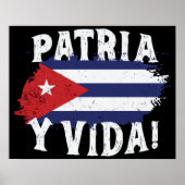 Patria Y Vida Free Cuba Libre Kuban Flag Poster (Vorne)