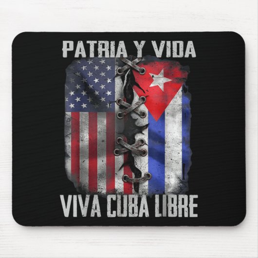 Patria Y Vida Lebe Kuba Frei Patriotisch Retro USA Mousepad (Vorne)