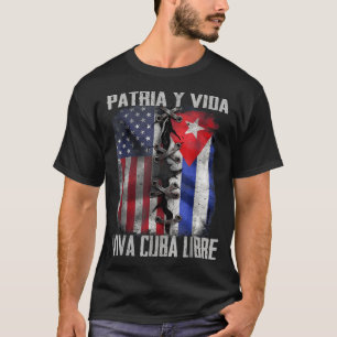 Patria Y Vida Lebe Kuba Frei Patriotisch Retro USA T-Shirt