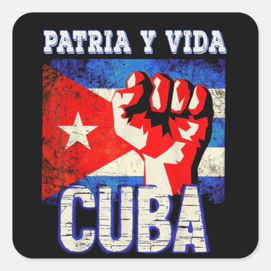 Patria y vida sos Cuba Quadratischer Aufkleber (Vorderseite)