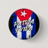 Patria Y Vida Viva Cuba Libre kubanische Flagge Button (Vorderseite)