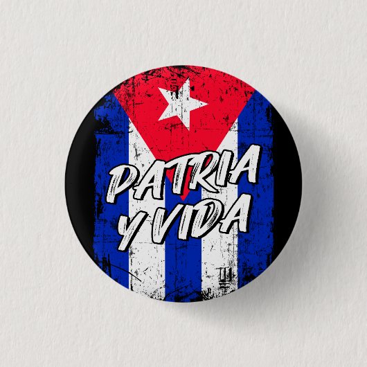 Patria Y Vida Viva Cuba Libre kubanische Flagge Button (Vorderseite)