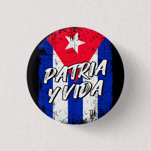 Patria Y Vida Viva Cuba Libre kubanische Flagge Button