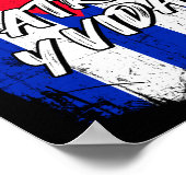Patria Y Vida Viva Cuba Libre kubanische Flagge Poster (Ecke)