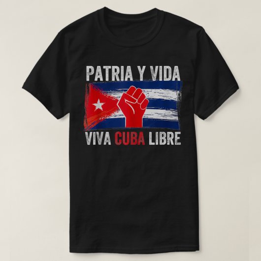 Patria Y Vida Viva Cuba Libre SOS Cuba Free Cuban  T-Shirt (Design vorne)