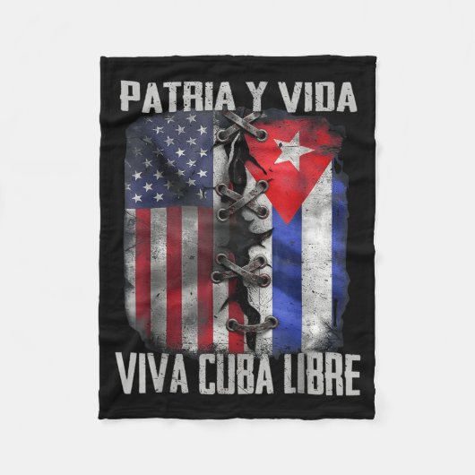Patria Y Vida Viva Kuba Frei Patriotisch Retro USA Fleecedecke (Vorderseite)