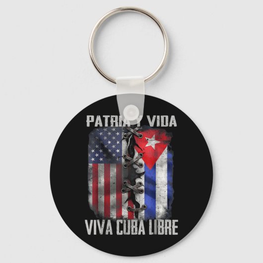 Patria Y Vida Viva Kuba Frei Patriotisch Retro USA Schlüsselanhänger (Vorderseite)