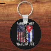 Patria Y Vida Viva Kuba Frei Patriotisch Retro USA Schlüsselanhänger (Vorderseite)
