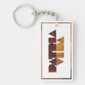 Patria y Vida White Brown Frame Schlüsselanhänger (Vorderseite)