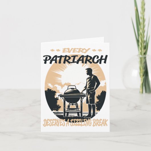 Patriarch lustiger BBQ-Koch oder Grillspaß Karte (Vorderseite)
