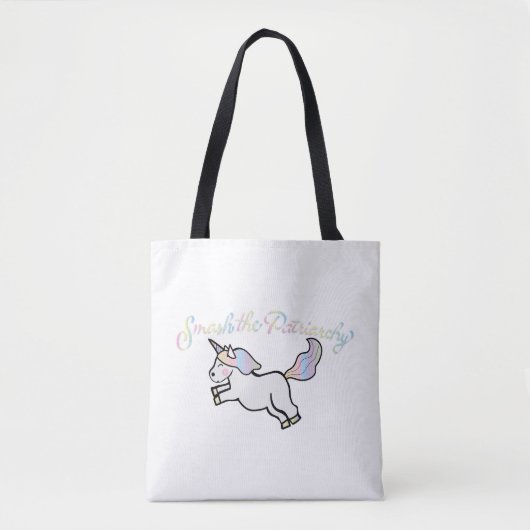 Patriarchy-überwältigende Regenbogenunicorn-Tasche Tasche (Vorderseite)