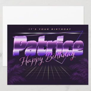Patrice Name Vorname lila retro Karte Geburtstag