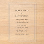 Patricia Classic Elegant Wedding Acryleinladungen (Vorderseite)