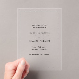 Patricia Classic Elegant Wedding Save the Date Acryleinladungen