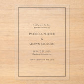 Patricia Classic Elegant Wedding Save the Date Acryleinladungen (Vorderseite)