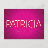 Patricia Name in leuchtenden Neonleuchten Postkarte (Vorderseite)