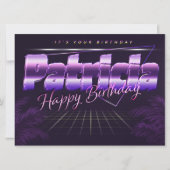 Patricia Name Vorname lila retro Karte Geburtstag (Vorderseite)