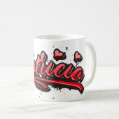 Patricia red Heart Graffiti Tasse Kaffeetasse (VorderseiteRechts)