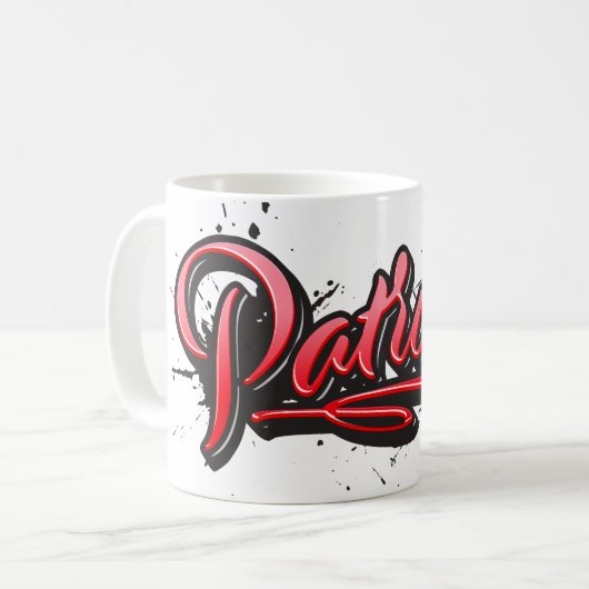 Patricia red Heart Graffiti Tasse Kaffeetasse (Vorderseite Links)