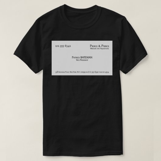 Patrick Bateman Business Card Gerahmte Kunst druck T-Shirt (Design vorne)