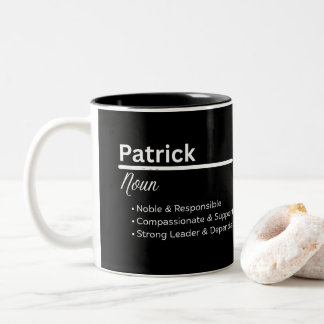 Patrick Boy Personalized Name Definition Zweifarbige Tasse