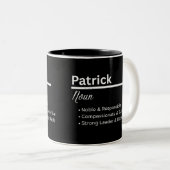 Patrick Boy Personalized Name Definition Zweifarbige Tasse (VorderseiteRechts)