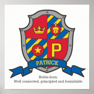 Patrick Boys Name bedeutet heraldry Schild Letter